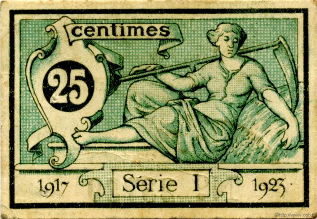 25 Centimes FRANCE regionalism and miscellaneous Aurillac 1917 JP.016.11 VF - XF