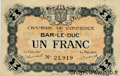 1 Franc FRANCE regionalism and miscellaneous Bar-Le-Duc 1918 JP.019.03 VF - XF