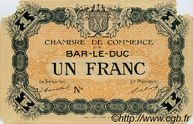 1 Franc Spécimen FRANCE regionalismo e varie Bar-Le-Duc 1918 JP.019.04 MB