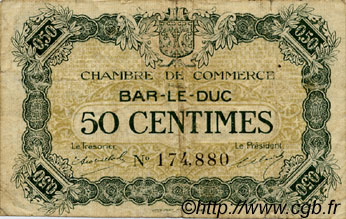 50 Centimes FRANCE regionalismo y varios Bar-Le-Duc 1920 JP.019.07 BC