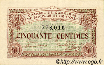 50 Centimes FRANCE regionalism and various Beauvais 1920 JP.022.01 AU+