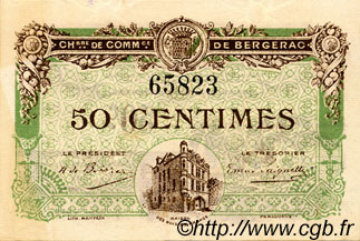 50 Centimes FRANCE Regionalismus und verschiedenen Bergerac 1918 JP.024.31 fST to ST