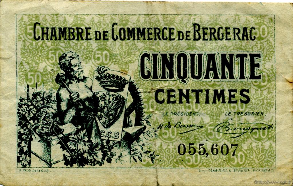 50 Centimes FRANCE regionalism and various Bergerac 1921 JP.024.38 F