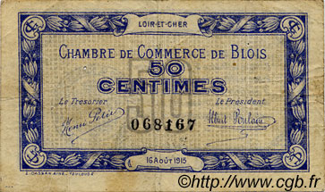 50 Centimes FRANCE régionalisme et divers Blois 1915 JP.028.01 TB