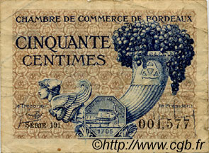 50 Centimes FRANCE régionalisme et divers Bordeaux 1921 JP.030.28 TB
