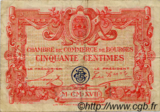 50 Centimes FRANCE régionalisme et divers Bourges 1915 JP.032.08 TB