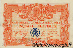 50 Centimes FRANCE regionalismo e varie Bourges 1922 JP.032.12 BB to SPL