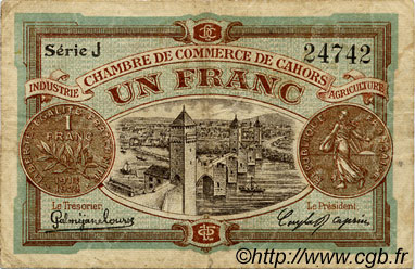 1 Franc FRANCE régionalisme et divers Cahors 1918 JP.035.22 TB