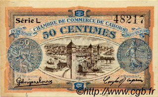 50 Centimes FRANCE Regionalismus und verschiedenen Cahors 1919 JP.035.23 SS to VZ