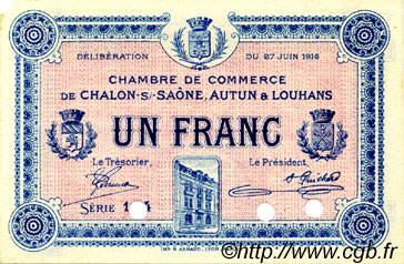 1 Franc Spécimen FRANCE régionalisme et divers Châlon-Sur-Saône, Autun et Louhans 1916 JP.042.05 TTB à SUP