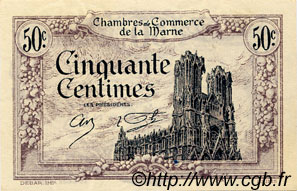 50 Centimes FRANCE regionalismo e varie Chalons, Reims, Épernay 1922 JP.043.01 AU a FDC