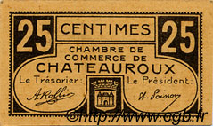 25 Centimes FRANCE Regionalismus und verschiedenen Chateauroux 1918 JP.046.33 fST to ST