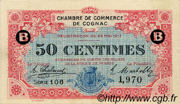 50 Centimes FRANCE regionalism and miscellaneous Cognac 1917 JP.049.05 VF - XF