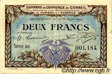 2 Francs FRANCE Regionalismus und verschiedenen Corbeil 1920 JP.050.05 SS to VZ