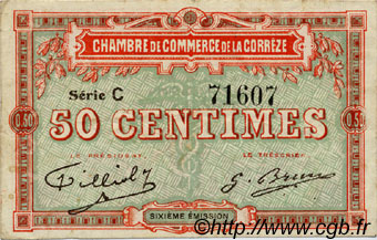 50 Centimes FRANCE Regionalismus und verschiedenen Corrèze 1915 JP.051.15 S