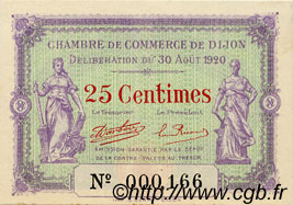 25 Centimes FRANCE regionalismo e varie Dijon 1920 JP.053.23 AU a FDC