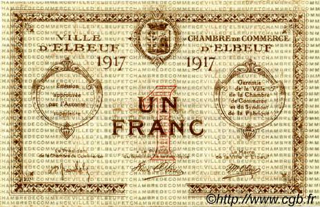 1 Franc Spécimen FRANCE regionalism and various Elbeuf 1917 JP.055.12 AU+
