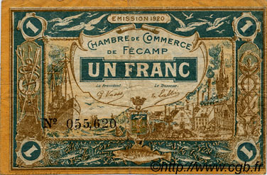 1 Franc FRANCE regionalismo y varios Fécamp 1920 JP.058.03 BC
