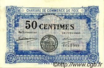 50 Centimes FRANCE regionalismo y varios Foix 1915 JP.059.01 SC a FDC