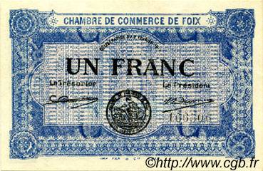 1 Franc FRANCE regionalismo e varie Foix 1915 JP.059.03 AU a FDC