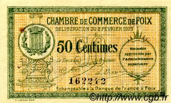 50 Centimes FRANCE regionalism and various Foix 1915 JP.059.05 VF - XF