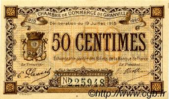 50 Centimes FRANCE regionalismo e varie Granville 1915 JP.060.01 AU a FDC
