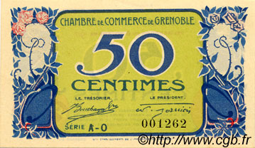 50 Centimes FRANCE regionalismo y varios Grenoble 1917 JP.063.10 MBC a EBC