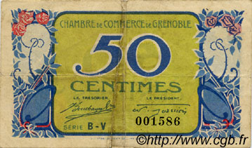 50 Centimes FRANCE regionalism and miscellaneous Grenoble 1917 JP.063.11 F