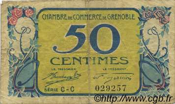 50 Centimes FRANCE regionalism and various Grenoble 1917 JP.063.12 F