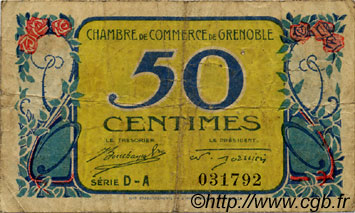 50 Centimes FRANCE regionalism and various Grenoble 1917 JP.063.13 F