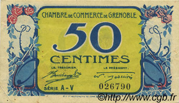 50 Centimes FRANCE regionalismo y varios Grenoble 1917 JP.063.22 MBC a EBC