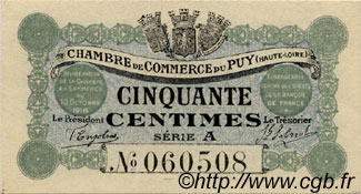 50 Centimes FRANCE Regionalismus und verschiedenen Le Puy 1916 JP.070.01 SS to VZ
