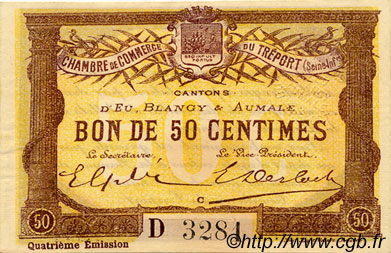 50 Centimes FRANCE régionalisme et divers Le Tréport 1916 JP.071.13 TTB à SUP