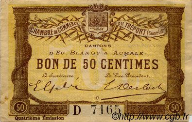 50 Centimes FRANCE regionalism and various Le Tréport 1916 JP.071.13 F