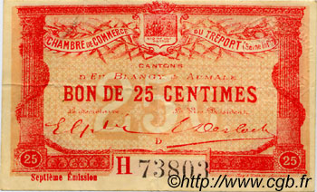 25 Centimes FRANCE regionalismo y varios Le Tréport 1916 JP.071.27 BC
