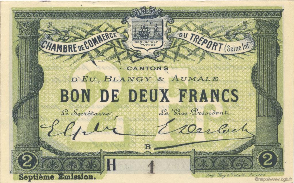 2 Francs FRANCE regionalismo y varios Le Tréport 1916 JP.071.30 SC a FDC