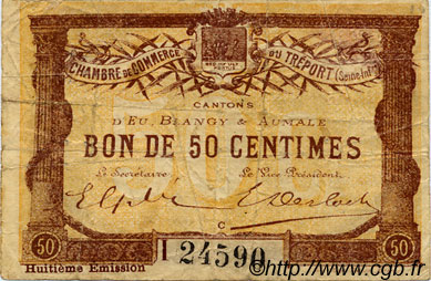 50 Centimes FRANCE regionalismo y varios Le Tréport 1916 JP.071.32 BC