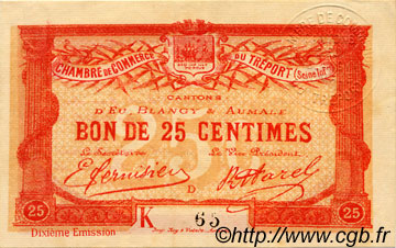 25 Centimes FRANCE regionalismo e varie Le Tréport 1918 JP.071.39 BB to SPL