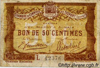50 Centimes FRANCE regionalismo y varios Le Tréport 1918 JP.071.42 BC