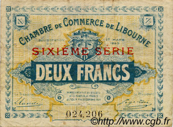 2 Francs  FRANCE régionalisme et divers Libourne 1920 JP.072.31 TB