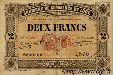 2 Francs FRANCE régionalisme et divers Lure 1918 JP.076.30 TB