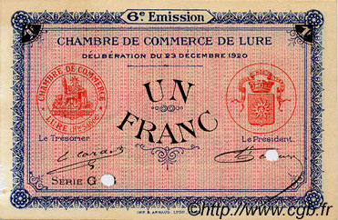 1 Franc FRANCE regionalism and various Lure 1920 JP.076.38 F
