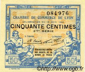 50 Centimes FRANCE Regionalismus und verschiedenen Lyon 1922 JP.077.26 SS to VZ