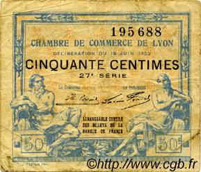 50 Centimes FRANCE régionalisme et divers Lyon 1922 JP.077.26 TB