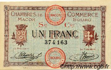 1 Franc FRANCE regionalism and miscellaneous Macon, Bourg 1915 JP.078.08 VF - XF