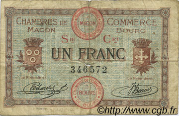 1 Franc FRANCE régionalisme et divers Macon, Bourg 1915 JP.078.08 TB