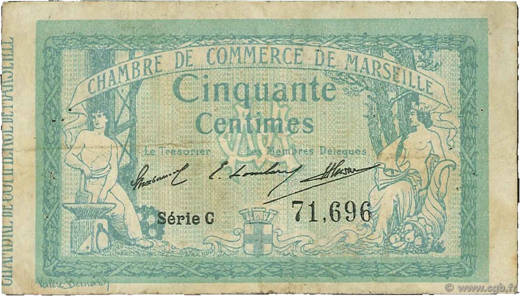 50 Centimes FRANCE Regionalismus und verschiedenen Marseille 1914 JP.079.01 S