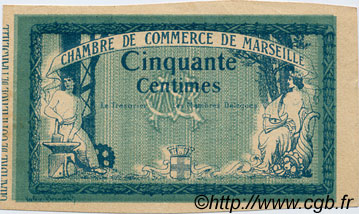 50 Centimes Épreuve FRANCE regionalismo e varie Marseille 1914 JP.079.07 BB to SPL