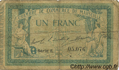 1 Franc FRANCE Regionalismus und verschiedenen Marseille 1914 JP.079.11 S