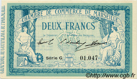 2 Francs FRANCE regionalismo e varie Marseille 1914 JP.079.18 BB to SPL